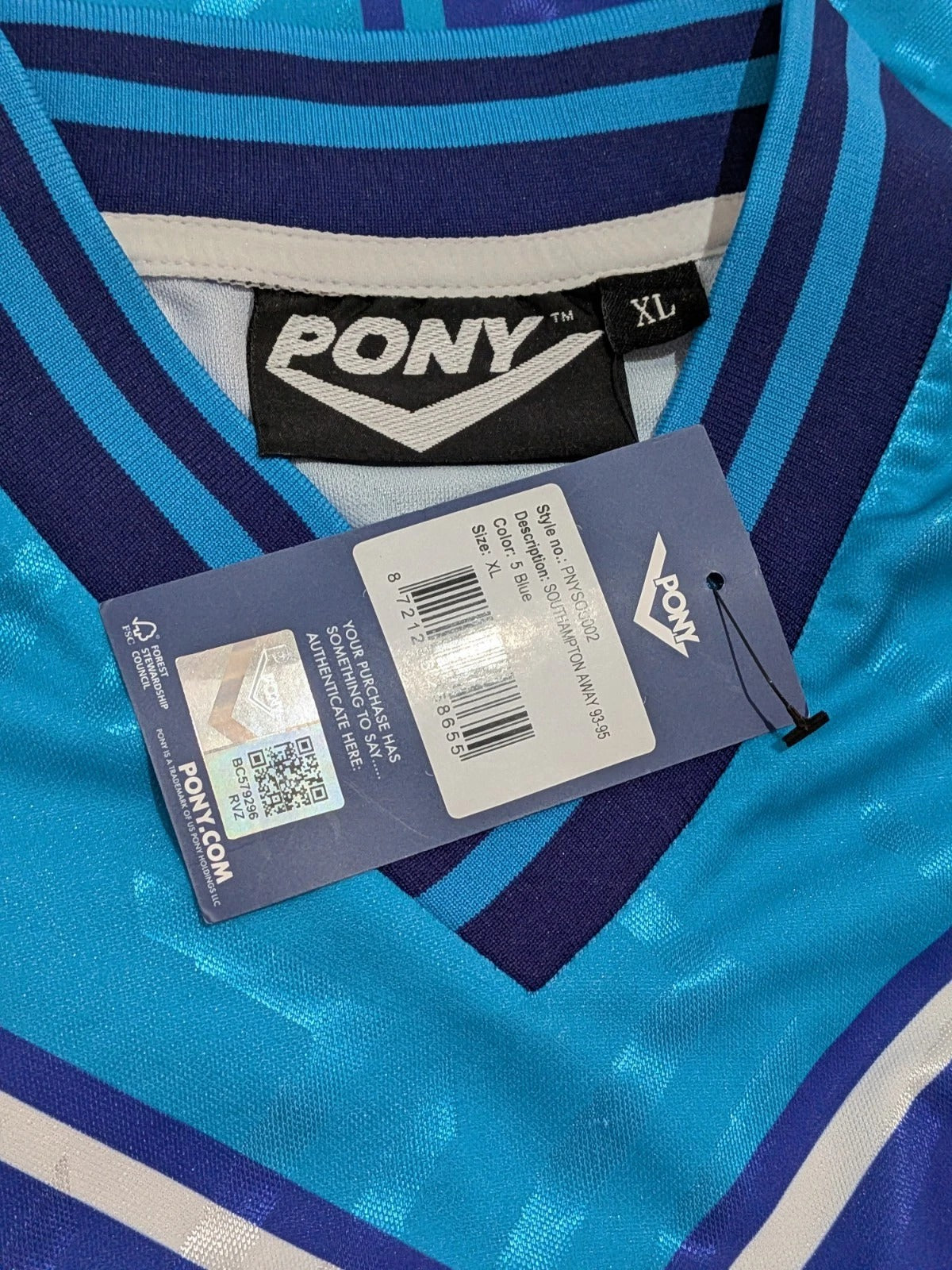 1993-95 Southampton Away Shirt Pony Re-Issue - Le Tissier 7