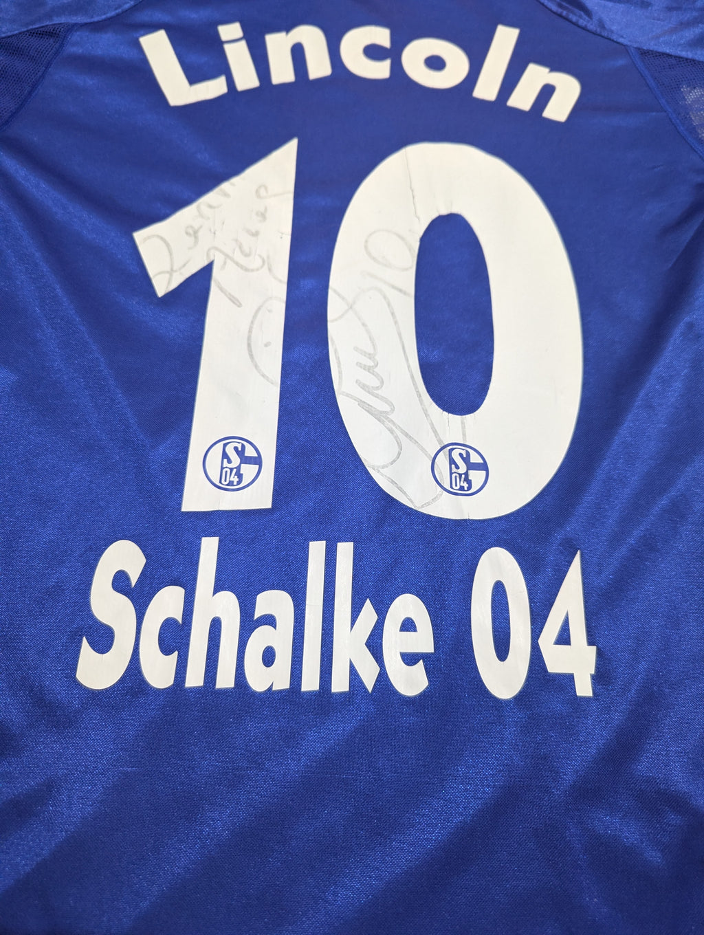 2004-05 Schalke 04 Signed Match Issue Home Shirt - Lincoln 10