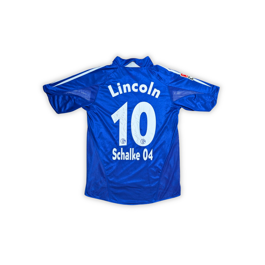 2004-05 Schalke 04 Signed Match Issue Home Shirt - Lincoln 10