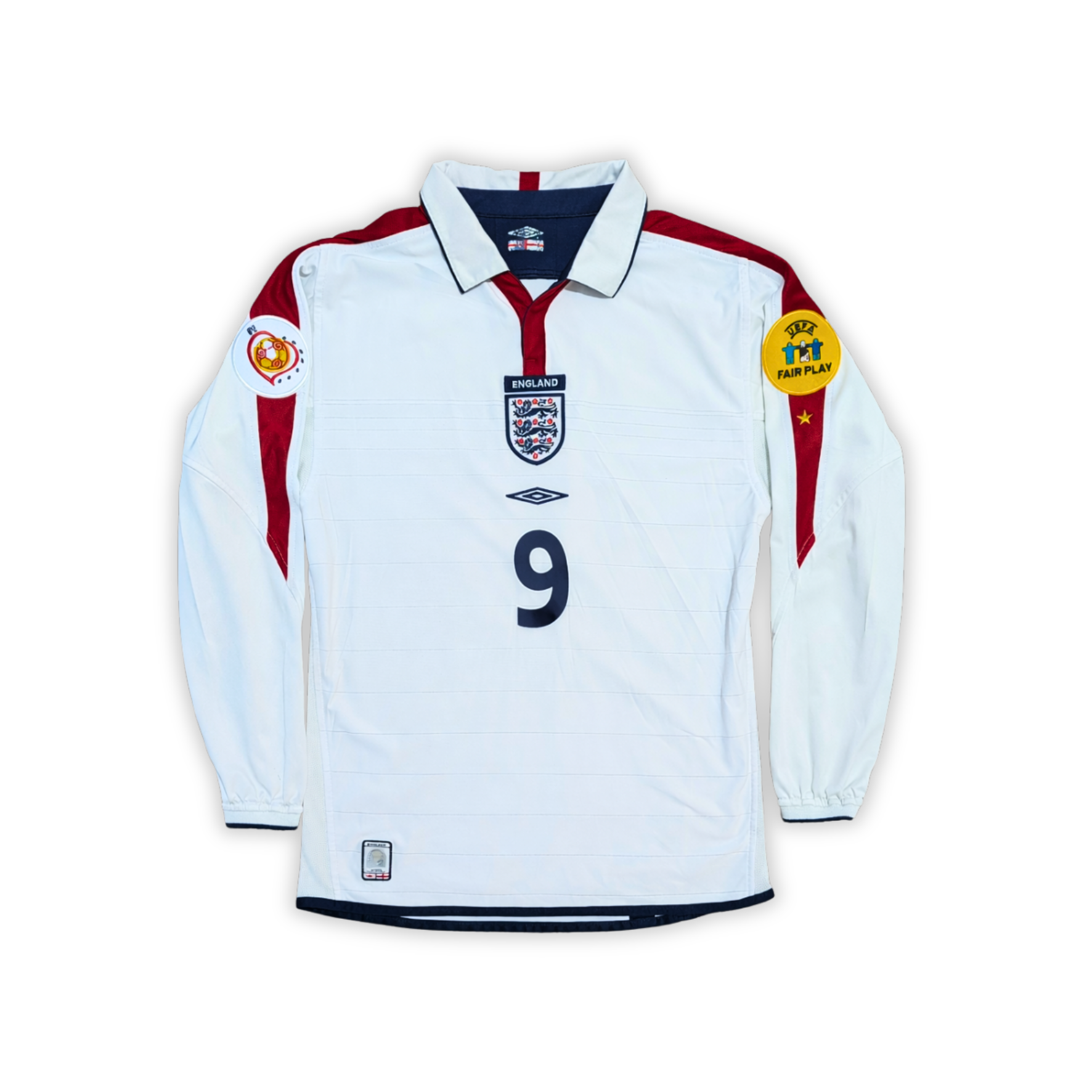 2003-05 England L/S Home Shirt - Rooney 9