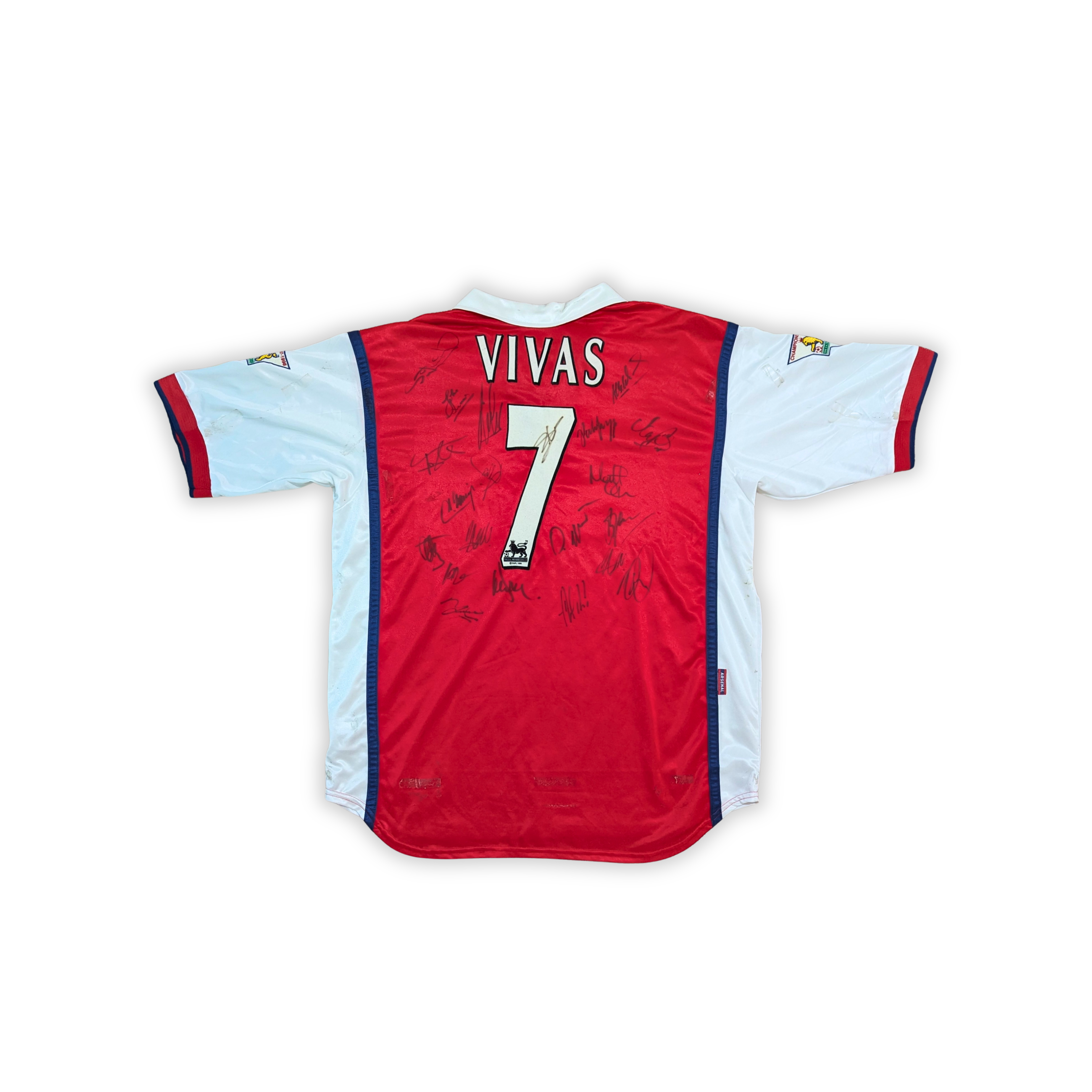 1998-99 Arsenal Home Multi Signed Shirt - Vivas 7
